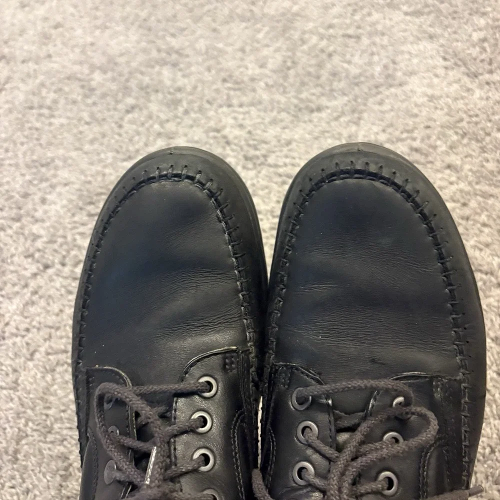 Ecco Seawalker Shoes Mens Size 10 / 44 Black Leather Oxford Casual Comfort Golf